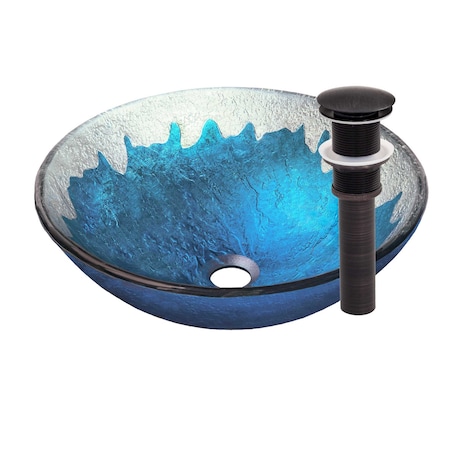 Novatto DIACCIO Glass Vessel Bathroom Sink Set, Oil Rubbed Bronze NOHP-G017ORB